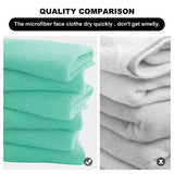 Microfiber Facial Cloths Fast Drying Washcloth 12 pack - Premium Soft Makeup Remover Cloths - Aqua Green