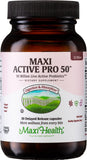 Maxi Health Probiotic Plus Ultimate Prebiotic Advanced Live Probiotics Formula - 50 Billion Live Active Probiotic - 15 Strains - Ultra Protection - Active Pro-50 - 30 Count