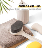 surlees Back Scrubber for Shower, Bath and Body Brush for Elderly, Men and Women, 15 Inch / 38 CM (Blue, Soft-6)