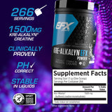 EFX Sports Kre-Alkalyn EFX Powder | pH Correct Creatine Monohydrate Powder Supplement | Strength, Muscle Growth & Performance | 266 Servings (Unflavored)