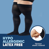 ABSOLUTE SUPPORT Men’s Thigh High Compression Stockings, Opaque, Graduated Support for Lymphedema & Swelling, Sizes up to 7XL