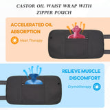Cheungren Castor Oil Pack Wrap - 8 Pcs Reusable Castor Oil Pack with Adjustable Elastic Straps Castor Oil Packs for Shoulder Neck Knee Waist and Legs (Oil Not Included) - Grey