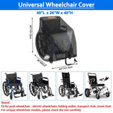 Electric Wheelchairs Cover Waterproof,420D Heavy Duty Wheelchair Cover with Air Vent,Waterproof Strip,Reflective Handle,Outdoor Protective Cover for Travel & Shower Power Wheelchair,Mobility Scooter