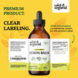 Lemon Balm Tincture - Organic Lemon Balm Liquid Extract - Lemon Balm Herb Drops - Vegan, Alcohol Free Supplement - 4 fl oz