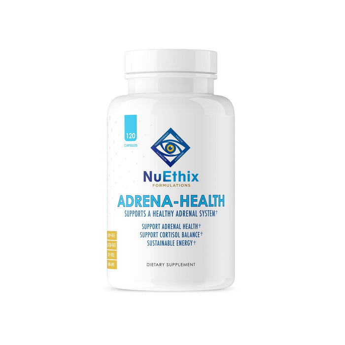 NuEthix Formulations Adrena-Health Dietary Supplement, Support Cortisol Health, Energy Levels, Mood Moderation, Adrenal Support Supplements for Women & Men, Fatigue Supplement - 120 Capsules