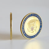 TAOMEINONG 2Pcs Trump 2024 Challenge Coin Trump Coins Gold Plated American Eagle Commemorative Coin Collectibles Item with Case