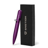 BASTION® Luxury Mini Bolt Action Pen, Lightweight Aluminum EDC Pen with Fine Tip, Professional Ballpoint Pen for School and Work - Purple