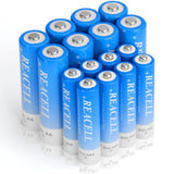 REACELL 16 Sets Rechargeable AA AAA Batteries Combo, 8 Counts 2800mAh AA Rechargeable Batteries and 8 Counts 1100mAh AAA Rechargeable Batteries