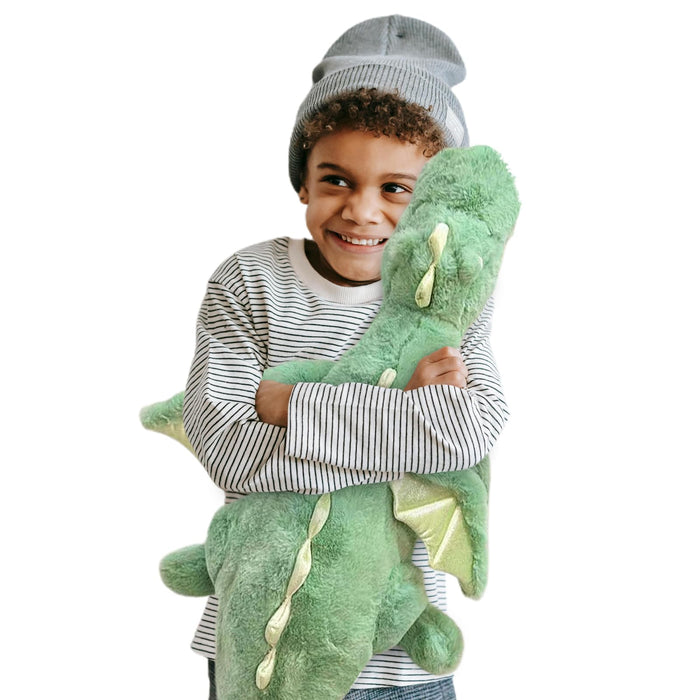 Pterosaur Stuffed Animal with Wings - Cute Soft Dinosaurs Plush Toys Little Flying Dragon Plushies Pillow Doll Christmas Birthday Gifts for Kids Boys Girls (Green,27.55inch/70cm)