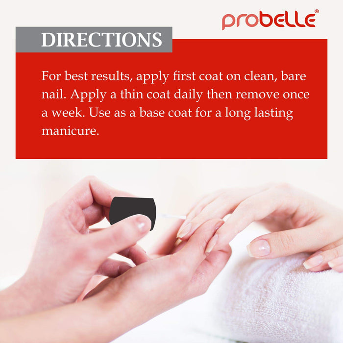 Probelle Nail Strengthening Formula, Nail Growth & Conditioning, Stops Splits, Chips, Cracks & Strengthens Nails, Clear