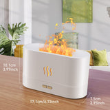 Colorful Flame Air Aroma Diffuser Humidifier, Upgraded 7 Flame Color Noiseless Essential Oil Diffuser for Home,Office,Yoga with Auto-Off Protection 180ml (8Hours White)