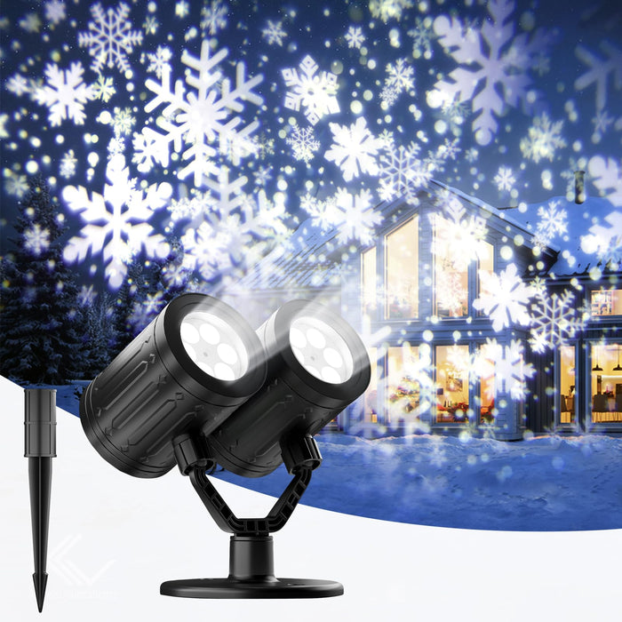 Christmas Snowflake Projector Lights Outdoor Double Head