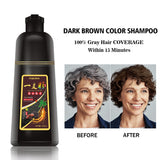 Fvquhvo Natural Dark Brown Hair Color Shampoo for Gray Hair,Instant Hair Dye Shampoo 3 in 1 for Men & Women - Brown Hair Shampoo Colors in Minutes-Long Lasting Brown Hair Dye 16.90 Fl Oz(Dark Brown)