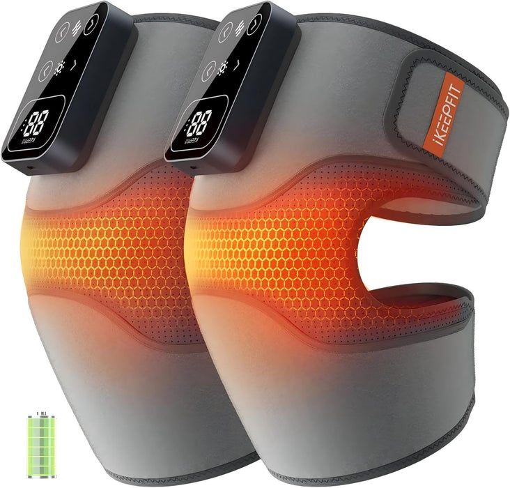 IKEEPFIT Cordless Knee Massager with Heat Vibration, FSA Eligible HSA Gift