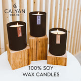 Calyan Wax Soy Wax Candle, Aspen & Fog Scented Candle for The Home | Premium Candle with Essential Oils | 10.2 oz 50 Hour Burn Time | Soy Candle in Matte Black Jar Gift for Men