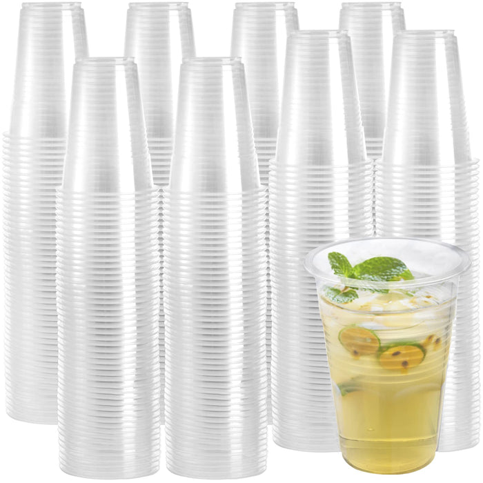 Frcctre 400 Pack 10 oz Clear Disposable Plastic Cups, Clear Plastic Cold Party Drinking Cups Tumblers for Party, Picnic, BBQ, Travel, and Events