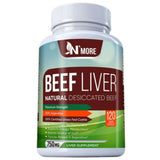 N'MORE Desiccated Liver Capsules, Certified 100% Grass Fed Undefatted Argentine Natural Beef Liver Supplements, 120 Capsules, 750mg per Capsule