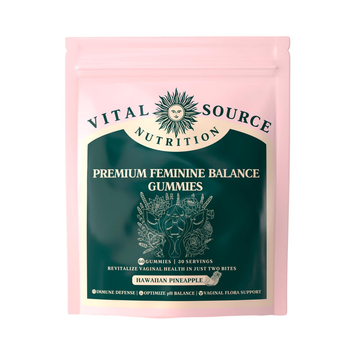 Vital Source Nutrition - Premium Feminine Balance Gummies - for Women’s Health & Wellness - Immune Support - Vegan, Gluten-Free & Halal - Hawaiian Pineapple - 60 Gummies - 30 Servings