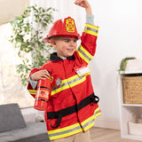 Melissa & Doug Fire Chief Role Play Costume Dress-Up Set Pretend Fire Fighter Outfit With Realistic Accessories, Firefighter Costume For Kids And Toddlers Ages 3+