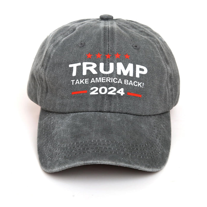 High End 2024 Trump Hat Take American Back Baseball Cap MAGA Trucker Hat USA Flag Hat Grey, X-Small-3X-Large