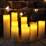 antizer Flameless Candles Led Candles Pack of 9 (H 4" 5" 6" 7" 8" 9" x D 2.2") Real Wax Battery Candles with Remote Timer for Home Fireplace Decor Wedding Festival Decor (Ivory 9 Pack)