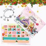 Christmas Advent Calendar 2024 with 2 Bracelets and 22 Unique Charms Jewelry Set Christmas Countdown Calendar for Kids Girls