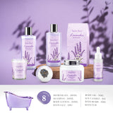 Spa Gift Basket for Women - Lavender Bath Sets for Women Gift 8Pcs Aromatherapy Home Spa Kit with Shower Gel, Shampoo, Jojoba Body Oil, Bath Bomb, Soy Candle & More, Relaxing Gifts for Her Mothers day