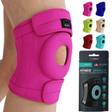 MODVEL Knee Brace with Side Stabilizers | FSA or HSA eligible | Patella Gel Pads Knee Support Braces for Knee Pain, Meniscus Tear,ACL,MCL,Arthritis, Joint Pain Relief,Injury Recovery. (S/M Pink)