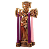 Avalon Gallery Sculpted Resin Advent and Christmas Candle Holder, 1-Piece, Holy Family Cross