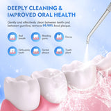 Water Flosser with 300mL/10.1oz Tank 4 Modes 6 Jet Tips,Dental Oral Irrigator for Home and Travel for Oral Care,USB Rechargeable Cordless Water Dental Picks for Teeth Cleaning,IPX7 Waterproof