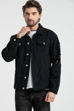 Kedera Distressed Denim Jacket Men's Button Down Denim Jacket Trucker Jean Coat