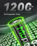 Mupoer 16-Pack Rechargeable AAA Batteries, 1100mAh Ni-MH Triple A Battery, High Capacity and Low Self Discharge Batteries