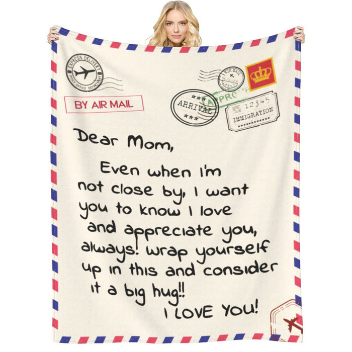 Menghao Mom Birthday Gifts, Dear Mom Blanket Mothers Day Gifts, 60" x 50"