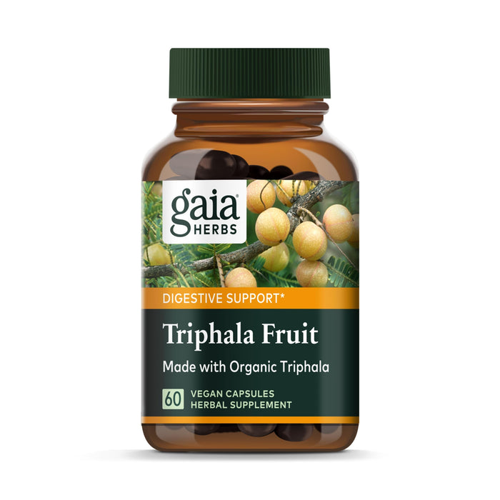 Gaia Herbs Triphala Fruit - Supports Digestive Health - Gently Cleanses Your System* - with Amla Fruit, Belleric Myrobalan, and Chebulic Myrobalan - 60 Vegan Capsules (30-Day Supply)