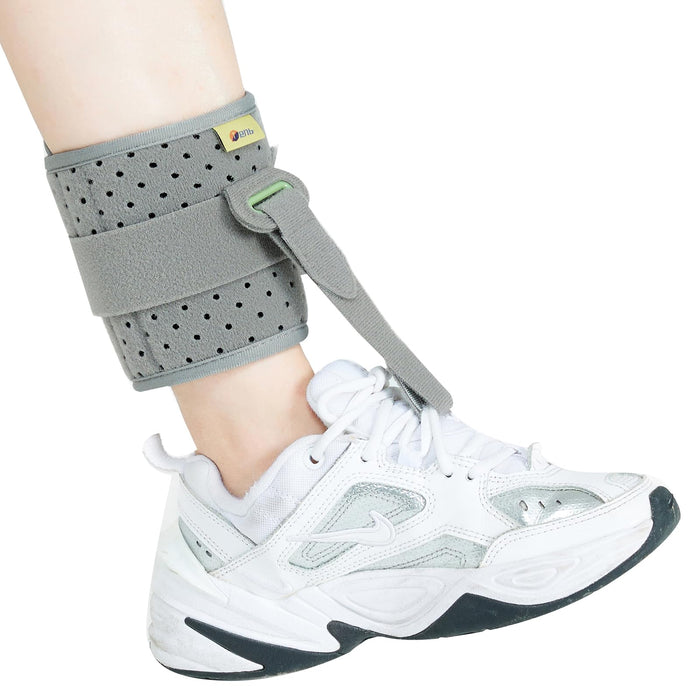 Adjustable Drop Foot Brace Foot Up AFO Brace Unisex Fits for Right/Left Foot Orthosis Ankle Brace Support, Improve Walking Gait, Effective Relieve Pain for Achilles Tendon (Gray)