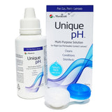 Menicon Unique pH Multi-Purpose Saline Solution Travel Pack 2.5 Oz and DMV Scleral Cup Large Contact Lens Handler - Remover, Inserter - Bundle of 2 Items