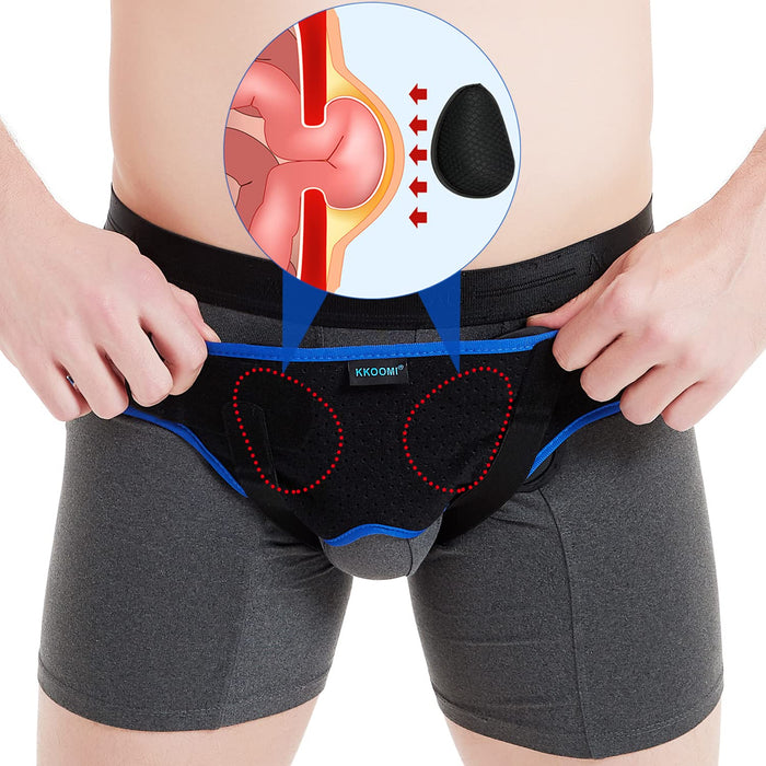 KKOOMI Hernia Belts for Men,Hernia Belt for Women Pain Relief Recovery, Hernia Belt for Men Inguinal with Removable PU Pad and Adjustable Waist Strap,Hernia Belt,Hernia Truss Not Slipping (Large)