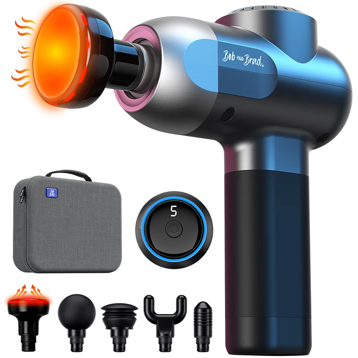 BOB AND BRAD C2 Plus Massage Gun with Heat, Deep Tissue Percussion Massager Gun, Muscle Massager, Electric Back Massagers for Professional Athletes Home Gym, FSA and HSA Eligible