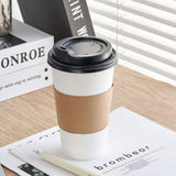 YEEHAW 16 oz 100 Pack Disposable Paper Coffee Cups with Lids & Sleeves, To Go Hot Cups for Coffee, Hot Beverage Drinking Cup, Ideal for Cafes, Bistros