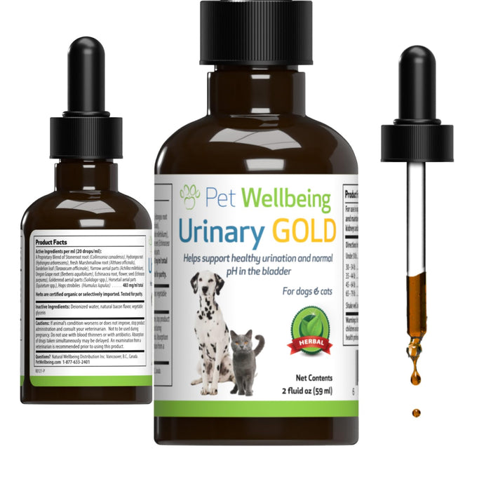 Pet Wellbeing Urinary Gold for Dogs - Vet-Formulated - Canine Urinary Tract Health, Supports Normal Urinary pH - Natural Herbal Supplement 2 oz (59 ml)