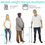 Vive Folding Cane - Foldable Walking Cane for Men, Women - Fold-up, Collapsible, Lightweight, Adjustable, Portable Hand Walking Stick - Balancing Mobility Aid - Sleek, Comfortable