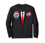 President Trump Shirt Suit Halloween Lazy Costume Flag