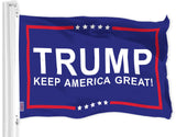 G128 Trump Keep America Great Blue Flag Flag | 3x5 Ft | LiteWeave Pro Series Printed 150D Polyester | Election Flag, Indoor/Outdoor