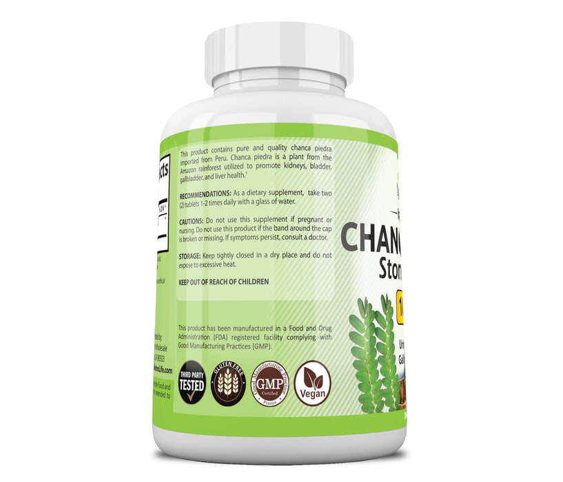 NATURALISOMOLIFE Chanca Piedra 1600 mg - 120 Tablets Kidney Stone Crusher Gallbladder Support Peruvian Chanca Piedra Made in The USA