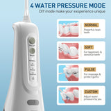 ZPN Water Dental Flosser Cordless for Teeth Cleaning，with 4 Modes Oral Irrigator, 5 Replaceable Jet Tips, Portable and Rechargeable IPX7 Waterproof Teeth Cleaner for Home and Travel (White)