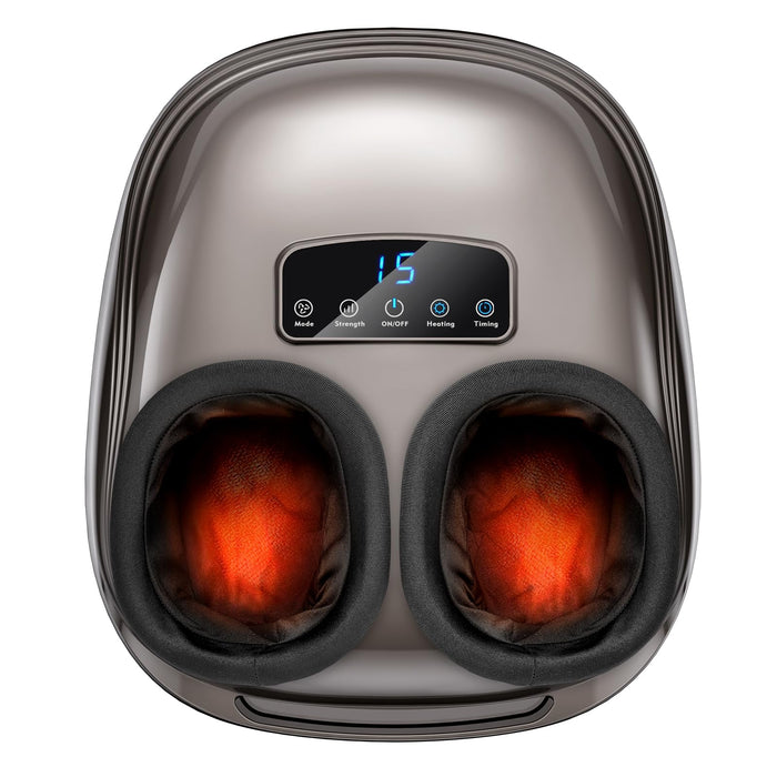 Foot Massager Machine, Deep Kneading Shiatsu Feet Massager with Heat, Roller and Timer, Foot Massager for Plantar Fasciitis, Neuropathy, Circulation and Pain Relief, Gifts for Women Men, up to Size 12