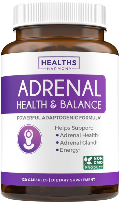 Adrenal Support & Cortisol Manager (Non-GMO) Powerful Adrenal Health with L-Tyrosine & Ashwagandha - Maintain Balanced Cortisol Levels & Stress Relief - Fatigue Supplement - 120 Capsules