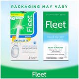 Fleet Liquid Glycerin Suppositories for Adult Constipation, 4 Suppositories, 7.5 ml (Pack of 3) & Laxative Saline Enema, 7.8 Fl Oz (Pack of 6)
