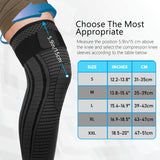 Ruilaibao Full Leg Compression Sleeves 2 Pack anti Sliping Ventilation Long Knee Support with Wraps for Men and Women Long Knee Compression Sleeve for ACJ, PCL, Meniscus Tear, Arthritis (M, Black)