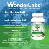 Wonder Laboratories Pet Factor B-12 | Vitamin B-12 in Methylcobalamin Form | Popular in Treatment of EPI in Dogs 180 Capsules